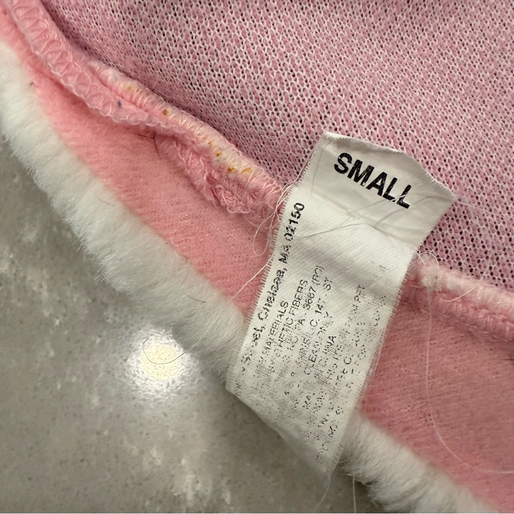 Vintage Barbie Pink Plush Dog Coat with Hood & Pocket Hearts Size Small - Picture 7 of 11